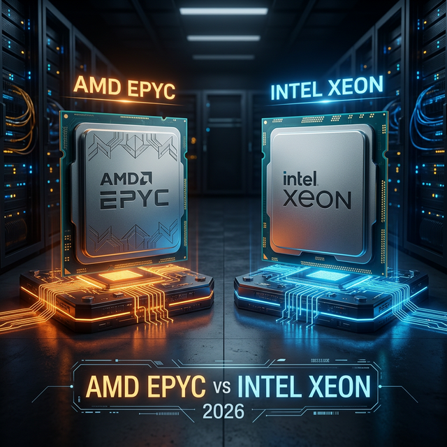 AMD EPYC vs Intel Xeon server CPU comparison 2026